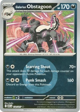 ME: Ascended Heroes Galarian Obstagoon - 132/217 (Energy Symbol Pattern) #132