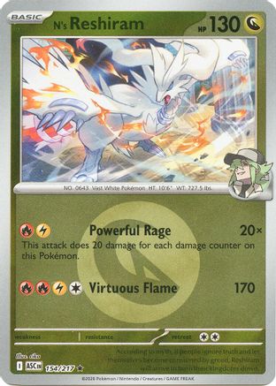 ME: Ascended Heroes N's Reshiram (Energy Symbol Pattern) #154