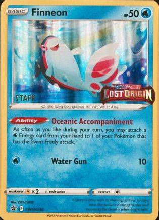 SWSH: Sword & Shield Promo Cards Finneon - SWSH240 (Prerelease Staff) #SWSH240