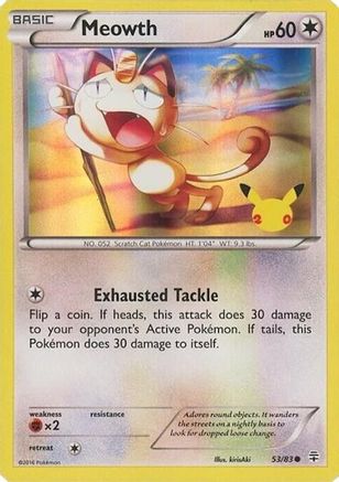 Miscellaneous Cards & Products Meowth - 53/83 (20th Anniversary) #053