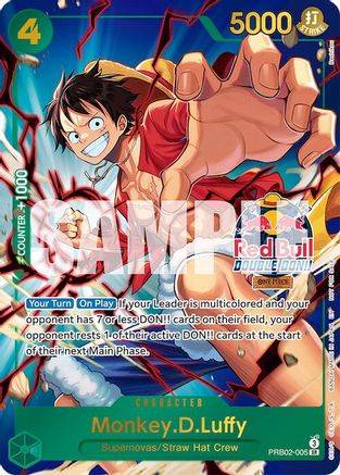 Monkey.D.Luffy (Red Bull Double Don!!) (Winner), One Piece Promotion Cards #PRB02-005, Super Rare