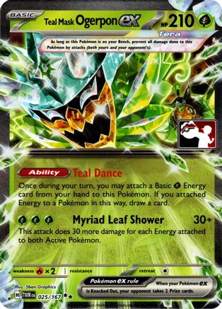 Prize Pack Series Cards Teal Mask Ogerpon ex - 025/167 (Prize Pack Series 7) #025