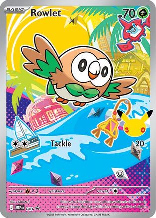 First Partner Illustration Rowlet Pokemon card
