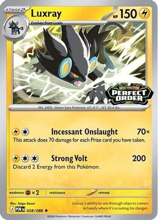 Miscellaneous Cards & Products Luxray (Perfect Order Stamped) #028