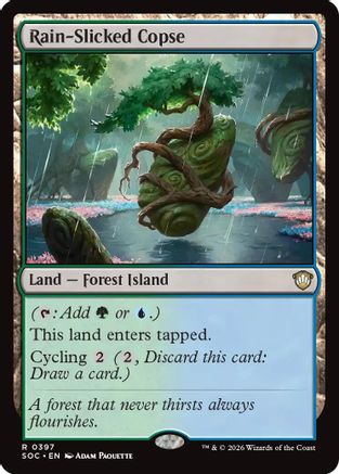 Commander: Secrets of Strixhaven Rain-Slicked Copse #397
