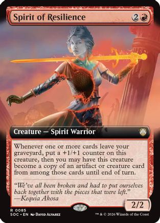 Commander: Secrets of Strixhaven Spirit of Resilience (Extended Art) #85
