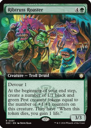 Commander: Secrets of Strixhaven Ribtruss Roaster (Extended Art) #91