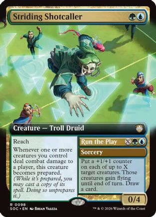 Commander: Secrets of Strixhaven Striding Shotcaller (Extended Art) #98