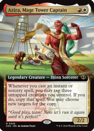 Secrets of Strixhaven Aziza, Mage Tower Captain (Extended Art) #345