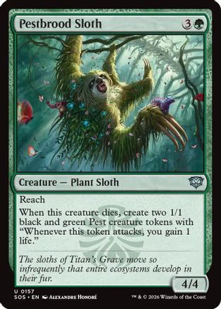 Secrets of Strixhaven Pestbrood Sloth #157