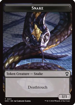 Commander: Secrets of Strixhaven Snake // Zombie Double-Sided Token #11