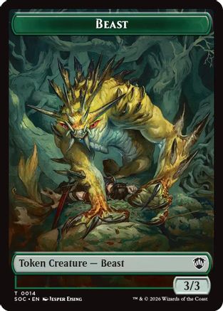Commander: Secrets of Strixhaven Beast // Fractal (0004) Double-Sided Token #14
