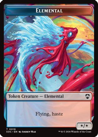 Commander: Secrets of Strixhaven Elemental (0019) // Copy Double-Sided Token #19