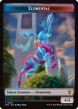 Commander: Secrets of Strixhaven Elemental (0020) // Treasure Double-Sided Token #20