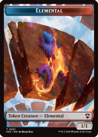 Commander: Secrets of Strixhaven Elemental (0021) // Phyrexian Myr Double-Sided Token #21