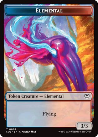 Secrets of Strixhaven Elemental (0002) // Treasure Double-Sided Token #2
