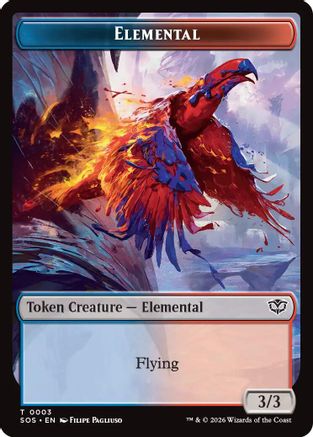 Secrets of Strixhaven Elemental (0003) // Treasure Double-Sided Token #3