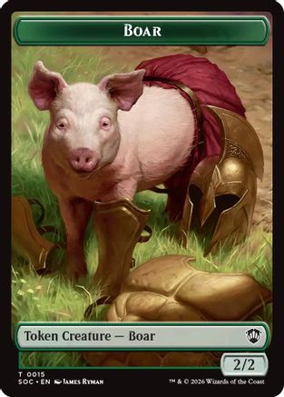 Commander: Secrets of Strixhaven Boar // Frog Lizard Double-Sided Token #15