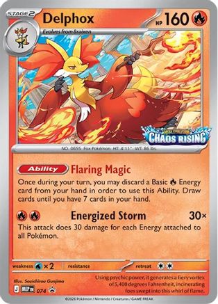 Delphox 74 MEP Black Star Promos Pokémon card