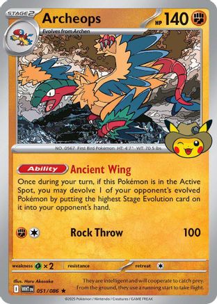 Archeops - 051 (Fossil Museum Exclusive) 51 MEP Black Star Promos Pokémon card