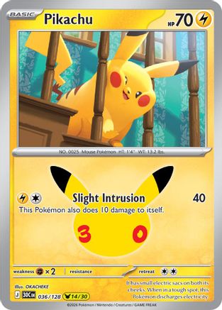 Pikachu 36 ME: 30th Celebration Pokémon card