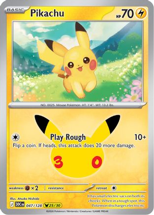 Pikachu 47 ME: 30th Celebration Pokémon card