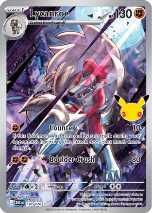 Lycanroc 138 ME: 30th Celebration Pokémon card