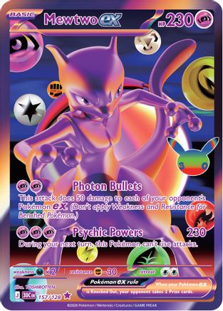 Mewtwo ex 157 ME: 30th Celebration Pokémon card