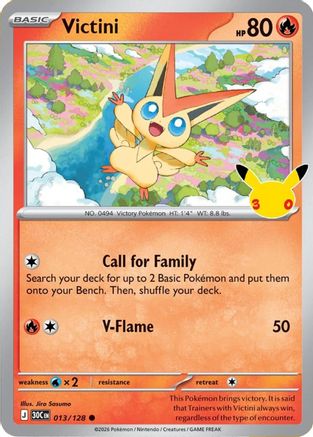 Victini 13 ME: 30th Celebration Pokémon card
