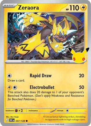 Zeraora 57 ME: 30th Celebration Pokémon card