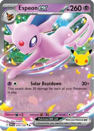 Espeon ex 70 ME: 30th Celebration Pokémon card