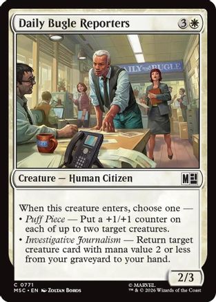 Commander: Marvel Super Heroes Daily Bugle Reporters #771