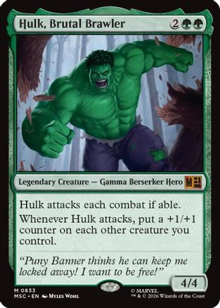 Commander: Marvel Super Heroes Hulk, Brutal Brawler #833