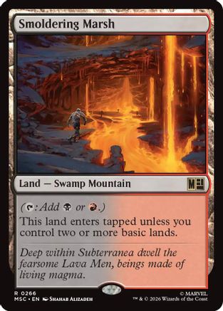 Commander: Marvel Super Heroes Smoldering Marsh (Surge Foil) #266