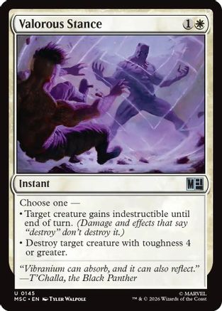 Commander: Marvel Super Heroes Valorous Stance (Surge Foil) #145