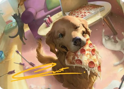 Art Series: Marvel Super Heroes Lucky the Pizza Dog Art Card (Gold-Stamped Signature) #44