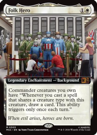 Commander: Marvel Super Heroes Folk Hero (Extended Art) #305