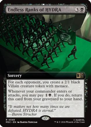 Commander: Marvel Super Heroes Endless Ranks of HYDRA (Extended Art) #348