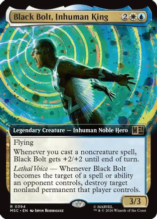 Commander: Marvel Super Heroes Black Bolt, Inhuman King (Extended Art) #394