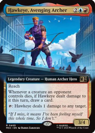 Commander: Marvel Super Heroes Hawkeye, Avenging Archer (Extended Art) #405