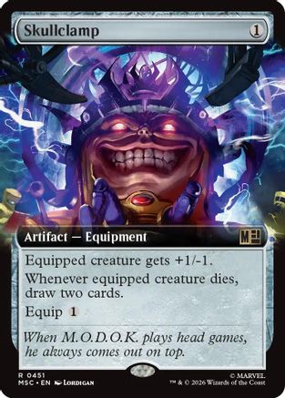 Commander: Marvel Super Heroes Skullclamp (Extended Art) #451