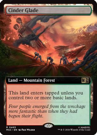 Commander: Marvel Super Heroes Cinder Glade (Extended Art) #465