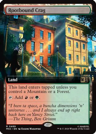 Commander: Marvel Super Heroes Rootbound Crag (Extended Art) #489