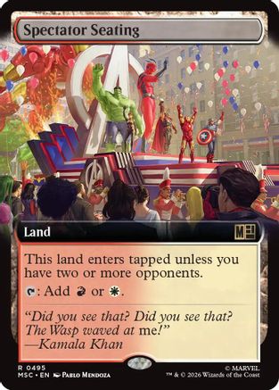 Commander: Marvel Super Heroes Spectator Seating (Extended Art) #495