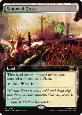 Commander: Marvel Super Heroes Sunpetal Grove (Extended Art) #499