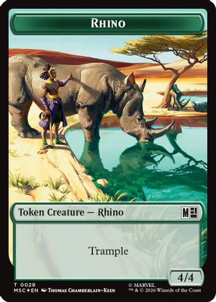Commander: Marvel Super Heroes Rhino (029) // Elephant (028) Double-Sided Token (Surge Foil) #29