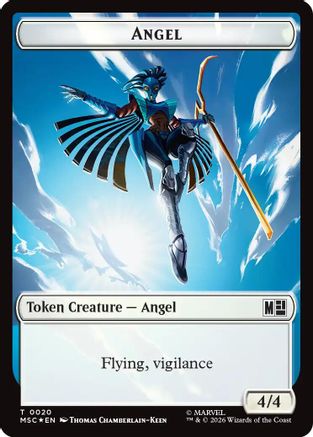 Commander: Marvel Super Heroes Angel (020) // Vibranium (031) Double-Sided Token (Surge Foil) #20