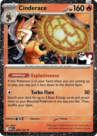 Prize Pack Series Cards Cinderace - 028/132  (Cosmos Holo) #028