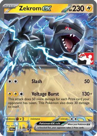 Prize Pack Series Cards Zekrom ex - 034/086 (Right Stamp) #034