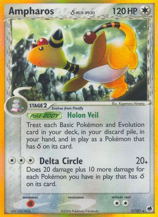Dragon Frontiers Ampharos (Delta Species) #1